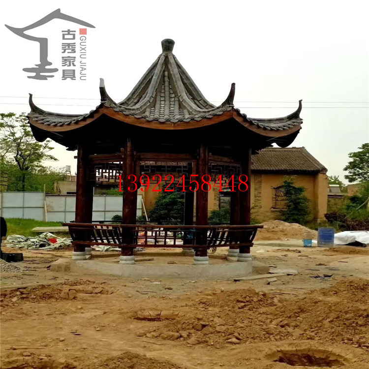 古建水榭四角凉亭，木质六角凉亭价格