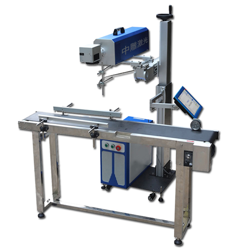 武汉中雕CO2飞行激光打标机二氧化碳流水线喷码刻字机 CO2打标机
