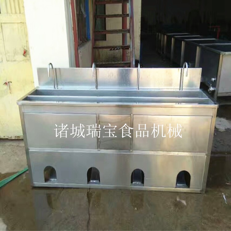 分离式水龙头洗手台  冷藏厂用洗手槽  双槽消毒水池  消毒洗手池
