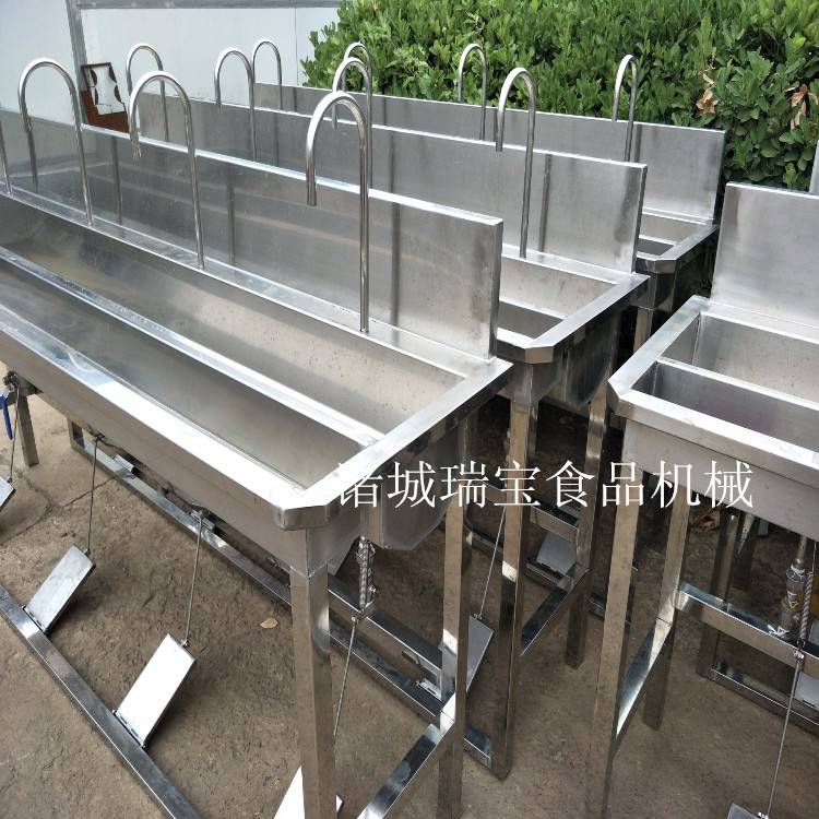分离式水龙头洗手台  冷藏厂用洗手槽  双槽消毒水池  消毒洗手池