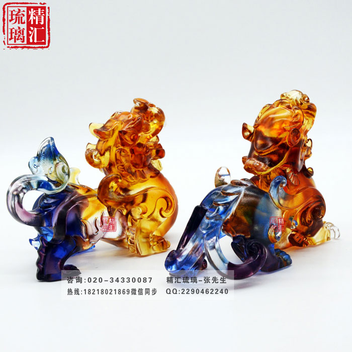 小貔貅琉璃摆件 镇宅辟邪摆件 银行金融公司礼品  琉璃貔貅摆件  镇宅辟邪摆件礼品