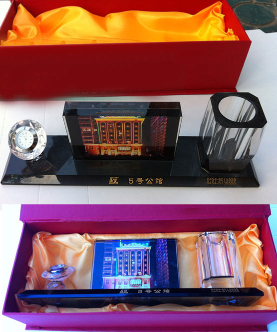 开业庆典水晶办公室礼品 庆典活动赠送嘉宾礼品  北京水晶摆件礼品  开业庆典礼品  三件套摆件礼品