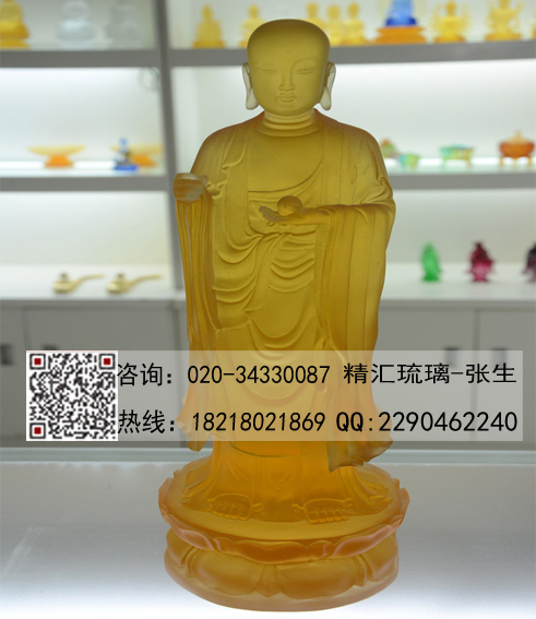 站像地藏王菩萨佛像 家居佛堂佛像供奉摆件  古法琉璃佛像