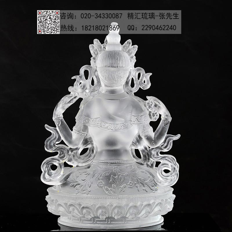 四臂观音菩萨琉璃佛像 藏传佛教佛像供奉摆件  四臂观音菩萨佛像  古法脱蜡琉璃佛像  广州琉璃佛像厂家