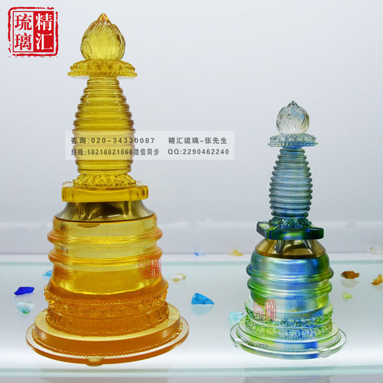 古法琉璃佛具佛教用品厂家直销 噶当塔佛具摆件  佛具用品批发  琉璃嘎当塔