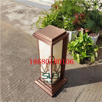 玫瑰金仿铜草坪灯新中式柱头灯户外售楼部立地灯