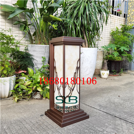 现代中式柱头灯示范区入户矮柱灯仿云石特色灯供应