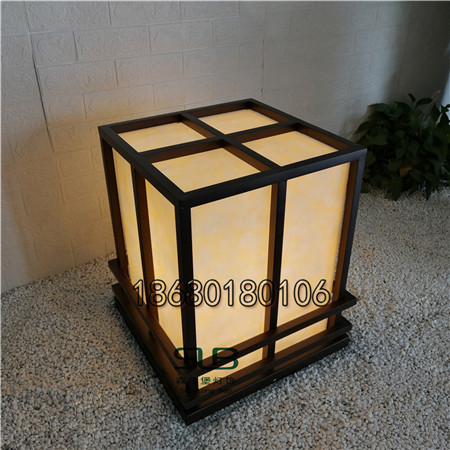 家用灯箱透光仿云石草坪灯深咖色喷漆柱头灯定制  深咖色柱头灯