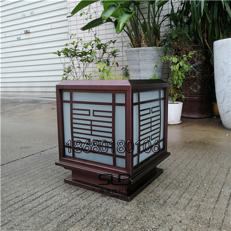 仿铜柱头灯房地产水景景观灯磨砂玻璃特色灯立地灯