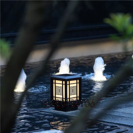 仿铜柱头灯房地产水景景观灯磨砂玻璃特色灯立地灯