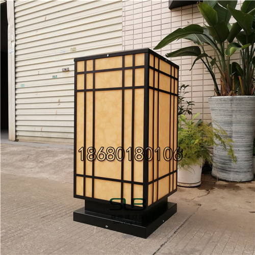 云石柱头灯城市绿化草坪灯黑色烤漆地灯庭院花园灯  仿云石柱头灯