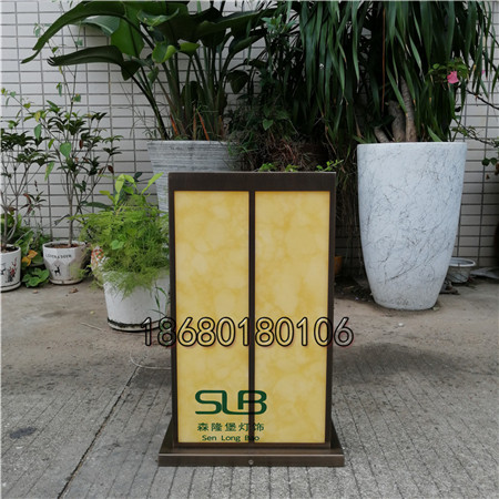 青古铜步道灯万科城草坪灯新中式柱头灯方形简约灯箱  万科草坪灯