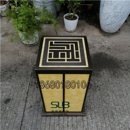 青古铜步道灯万科城草坪灯新中式柱头灯方形简约灯箱  万科草坪灯