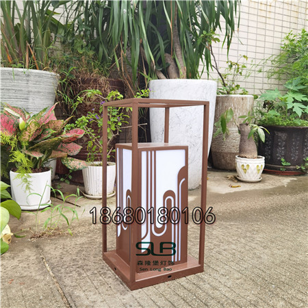 氟碳漆草坪灯售楼处花园地灯深咖色矮柱灯方形路灯