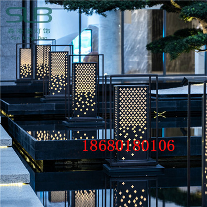 示范区台阶灯不锈钢中式草坪灯庭院景观灯户外灯