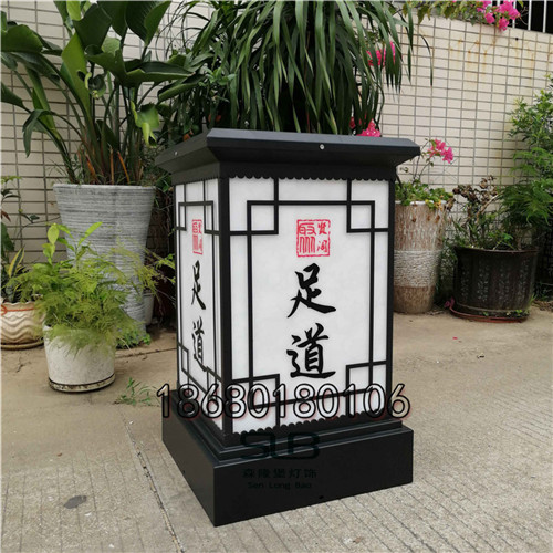 定制logo景观灯不锈钢黑色柱头灯酒店户外照明灯  定制logo灯  不锈钢柱头灯