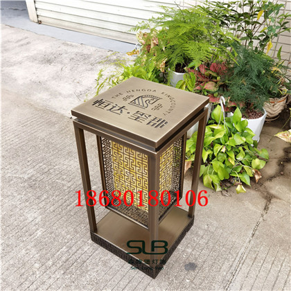 古铜色草坪灯新中式刻字柱头灯示范区过道景观灯  示范区景观灯
