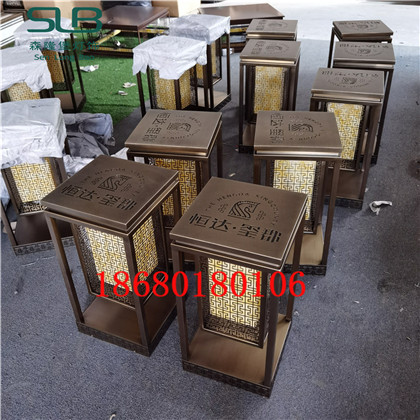 古铜色草坪灯新中式刻字柱头灯示范区过道景观灯  示范区景观灯
