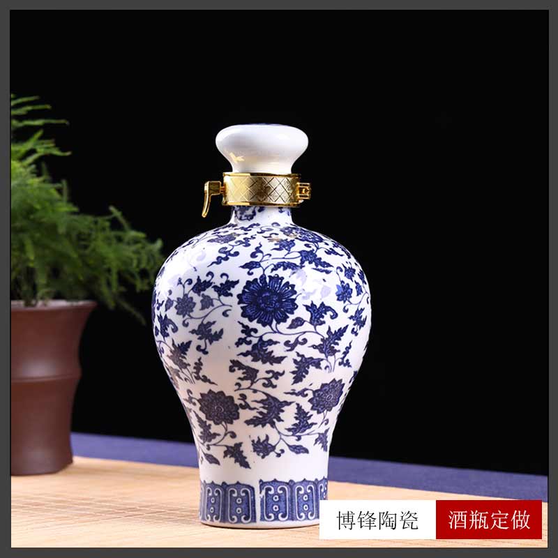 现代简约青花陶瓷白酒瓶3斤5斤装存酒罐子&nbsp;&nbsp;陶瓷酒瓶&nbsp;&nbsp;景德镇白酒瓶&nbsp;&nbsp;陶瓷酒瓶1斤3斤5斤