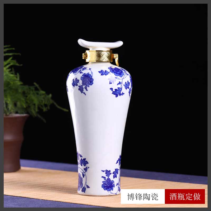1斤装复古青花陶瓷原浆白酒瓶复古酒坛定制&nbsp;&nbsp;创意酒壶&nbsp;&nbsp;景德镇白酒瓶&nbsp;&nbsp;陶瓷酒瓶1斤