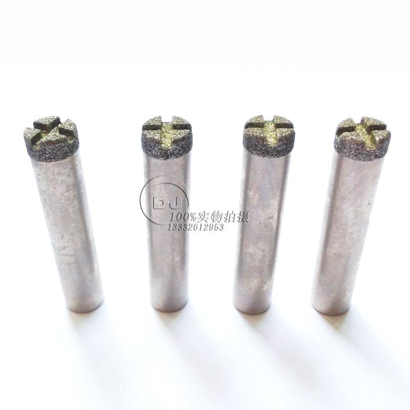 订做氧化锆陶瓷铣槽用十字槽金刚石磨头 80#当铣刀用  开槽金刚石磨头  氧化锆铣槽  开槽金刚石磨棒