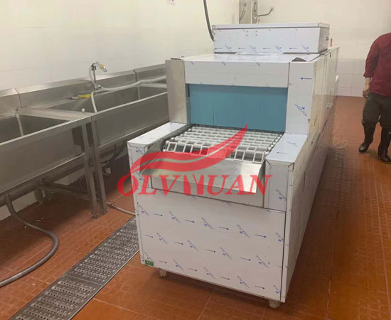 欧绿源商用不锈钢餐盘洗碗机 食堂餐具消毒烘干清洗机  商用洗碗机  大型食堂洗碗机  欧绿源洗碗机