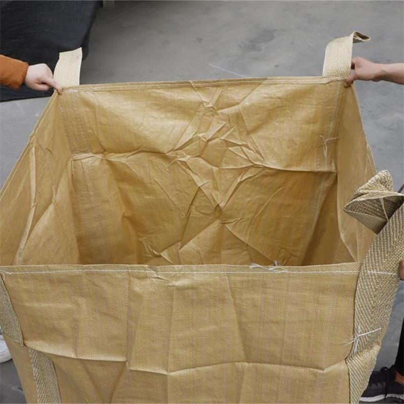临沂吨袋生产厂家现货速发黄色再生料承重1吨  临沂定做吨袋  临沂加厚集装袋  临沂塑料编织袋