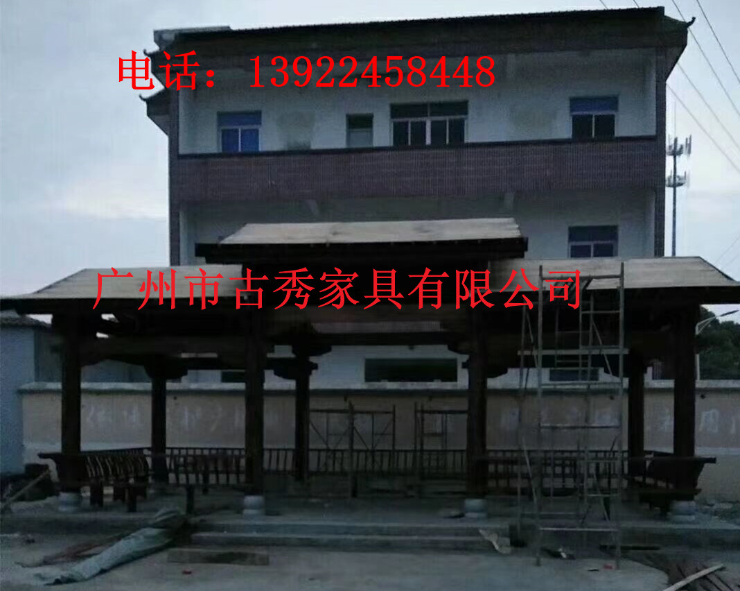 古建木质长廊，古建防腐木长廊，仿古景观长廊