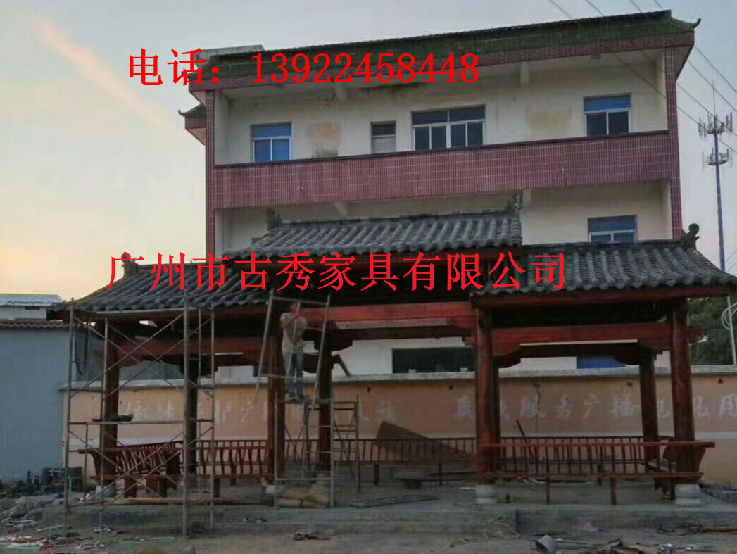 古建木质长廊，古建防腐木长廊，仿古景观长廊