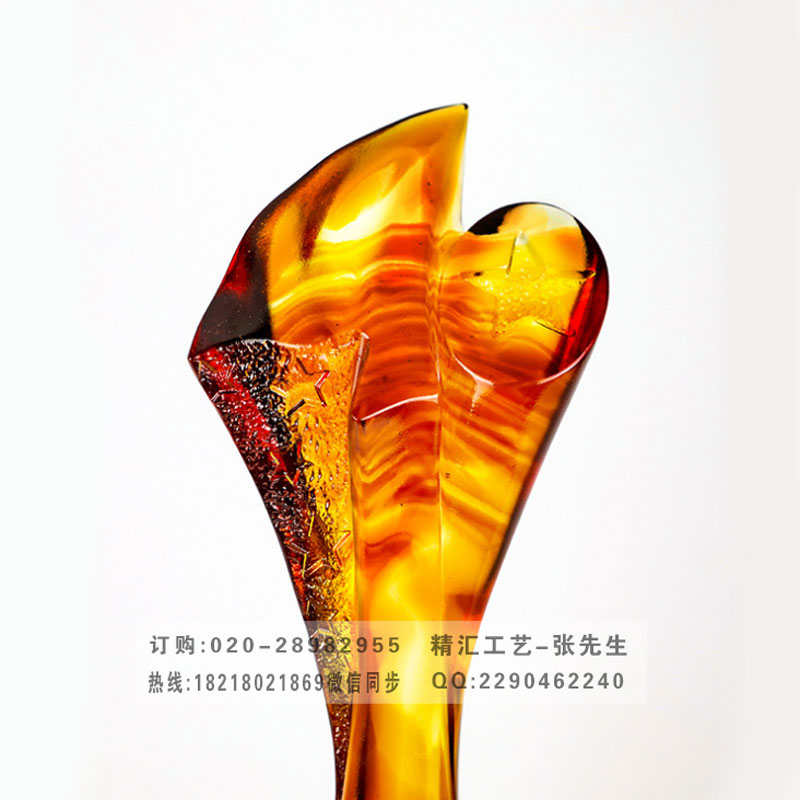深圳特区成立40周年纪念礼品 40周年琉璃奖杯定制 40周年琉璃奖杯制作 庆典活动奖杯制作