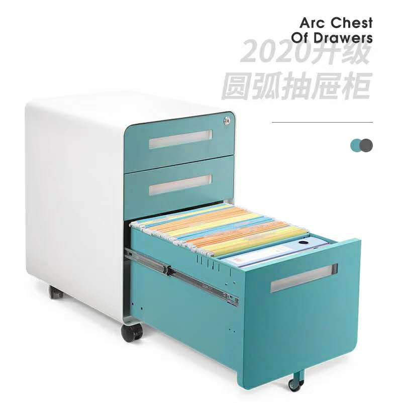 钢制移动柜带锁三抽活动柜厂家