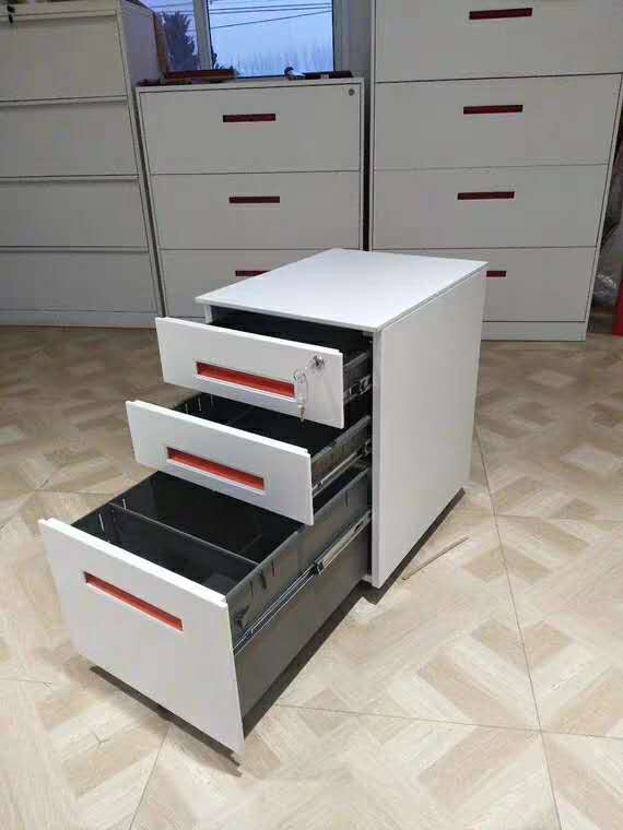 钢制三抽活动柜桌下移动文件柜厂家