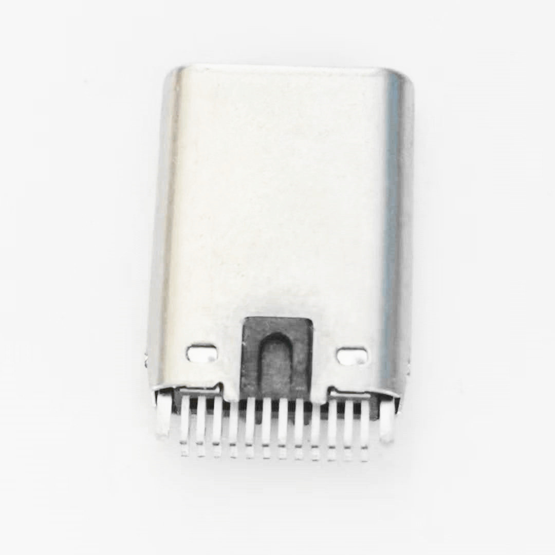 TYPE-C 3.1夹板公头 24PIN 夹板0.8 铆压  黑胶