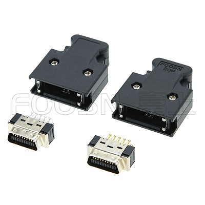 SCSI CN-20P 按键式焊线公头 MDR-20P伺服插&nbsp;&nbsp;按键卡钩式