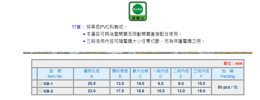 台湾凯士士KSS电缆固定头  KB-1 KB-2  KSS电缆固定头，浪管  台湾KSS电缆固定头