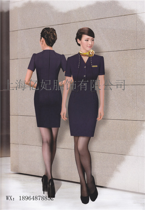 女士短袖连衣裙夏季新款导购员工作服商场&nbsp;&nbsp;商场营业员连衣裙