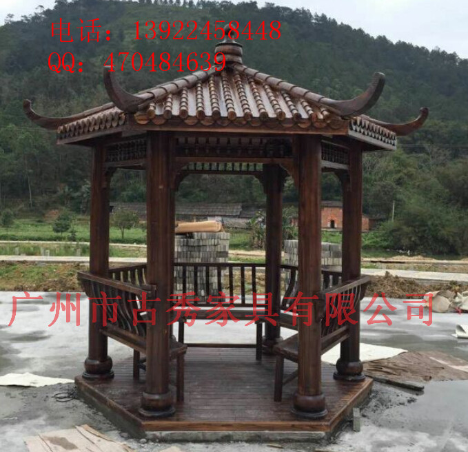 古建八角亭子，仿古六角凉亭，木质景观亭子