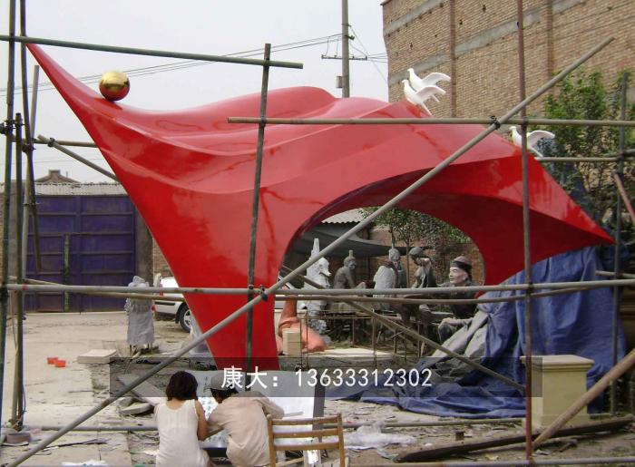 康大雕塑不锈钢党旗党旗雕塑广场党建不锈钢雕塑红色