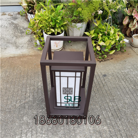 深咖色磨砂草坪灯优质云石片矮柱灯展示区花园地灯