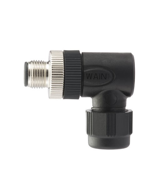 唯恩弯角屏蔽电缆连接器M12-M03A-S-D6-SH  唯恩连接器  WAIN连接器  唯恩电缆连接器
