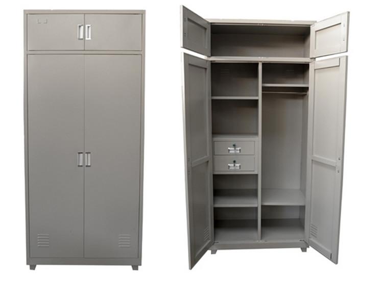 钢制加厚更衣柜宿舍士兵对开门衣柜更衣柜存放物品柜