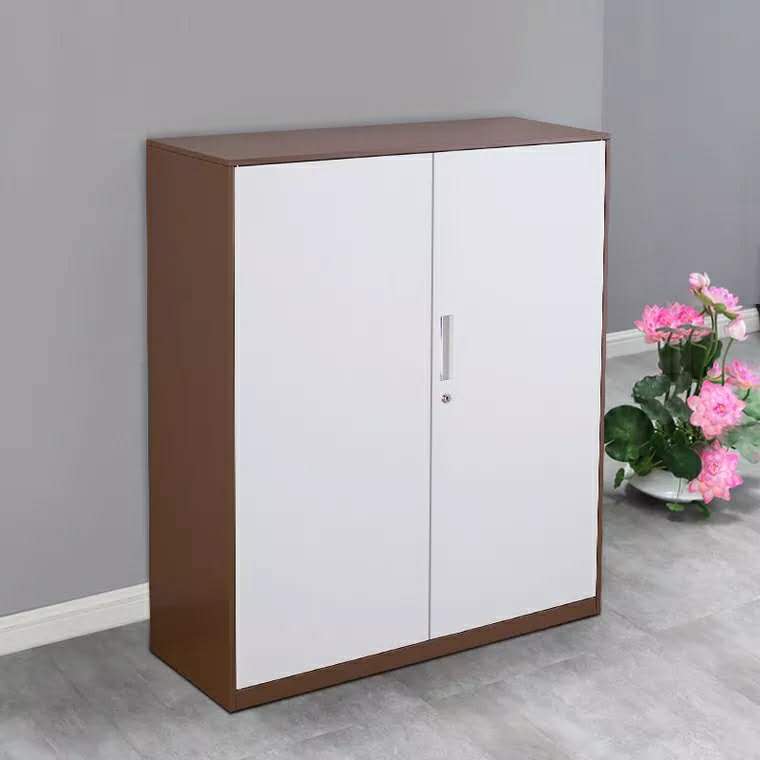 重庆办公矮柜钢制铁皮档案柜灰白拆装薄边套色文件柜  钢制铁皮柜