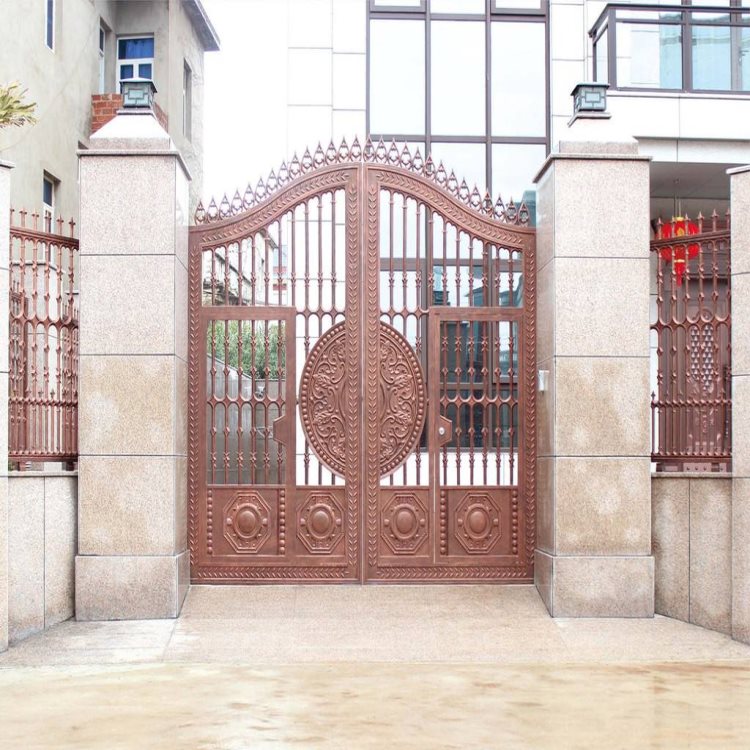 铝合金大门唐山曹妃甸区锌钢护栏厂家型号齐全 别墅大门 铝艺大门 别墅铝艺大门