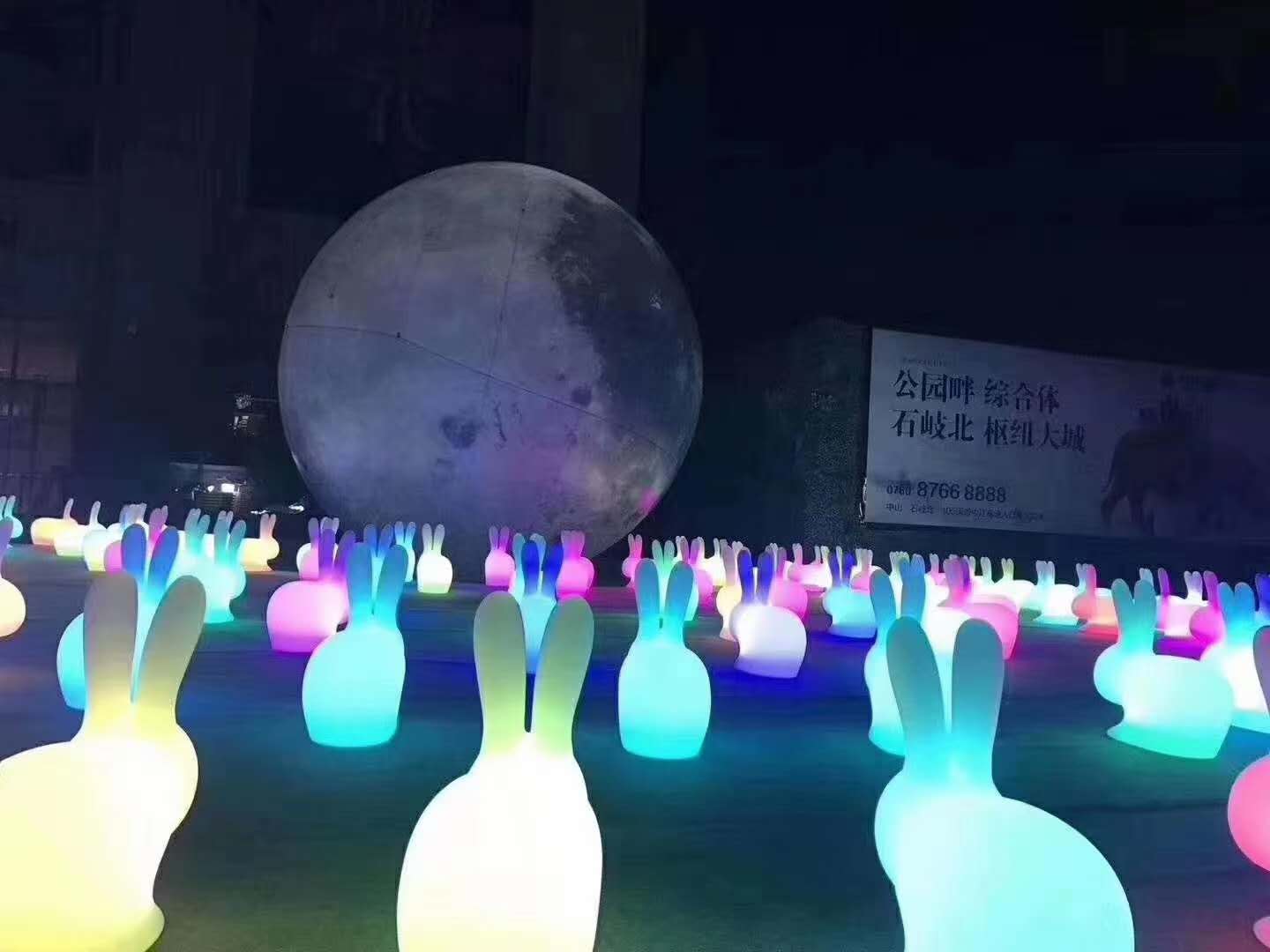 发光月亮玉兔月球灯出租出售中秋节月兔灯光出售公司  发光月亮玉兔灯出租  发光玉兔厂家定做