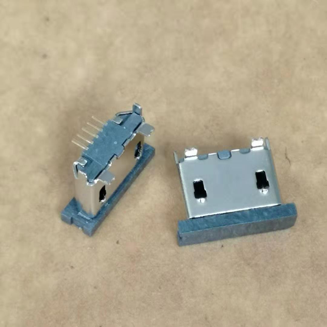 MICRO USB 5P立式贴片 180度贴板SMT母座  MICRO 立贴母座