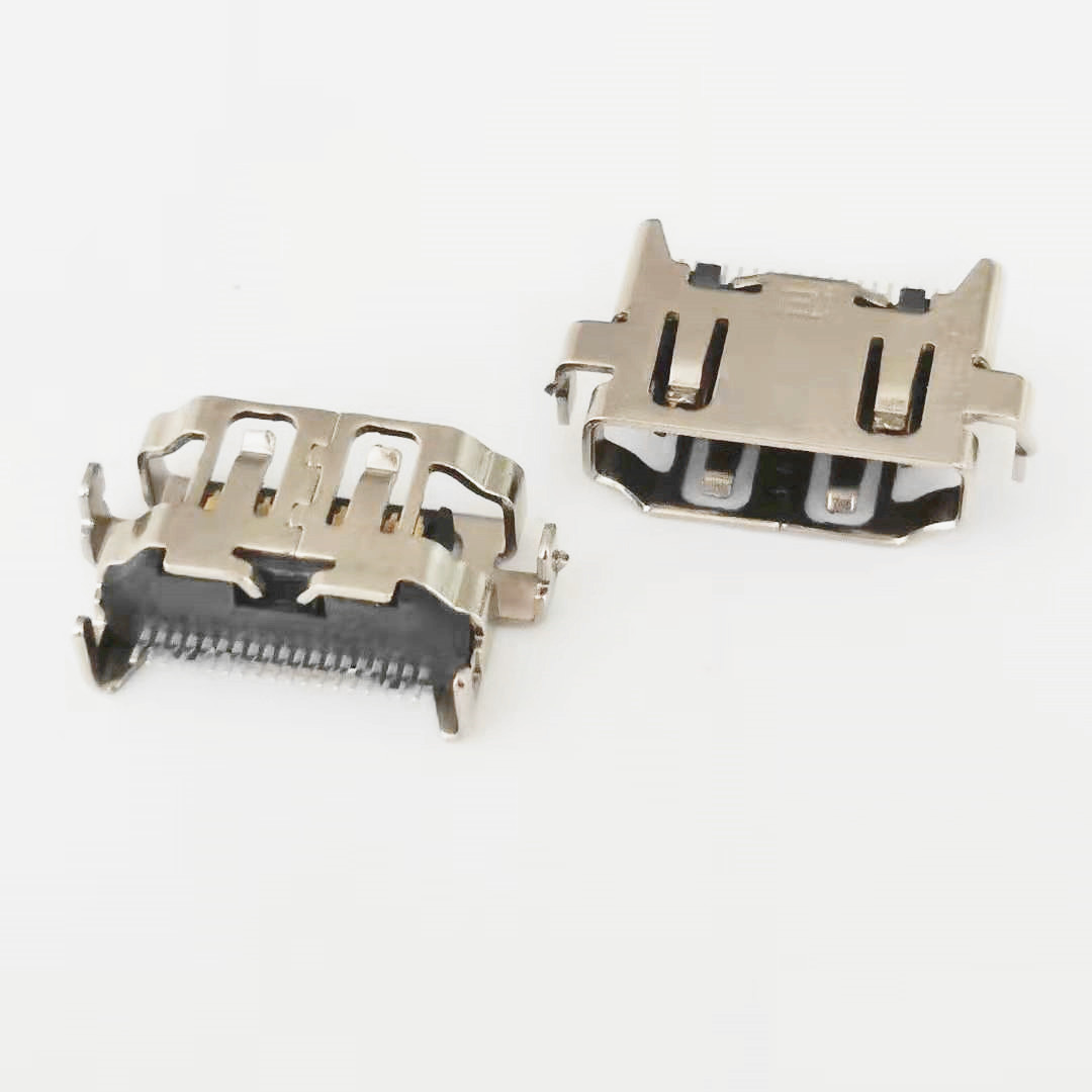 HDMI A Type 19Pin沉板SMT母座 正向沉板式  HDMI 19pin沉板母座