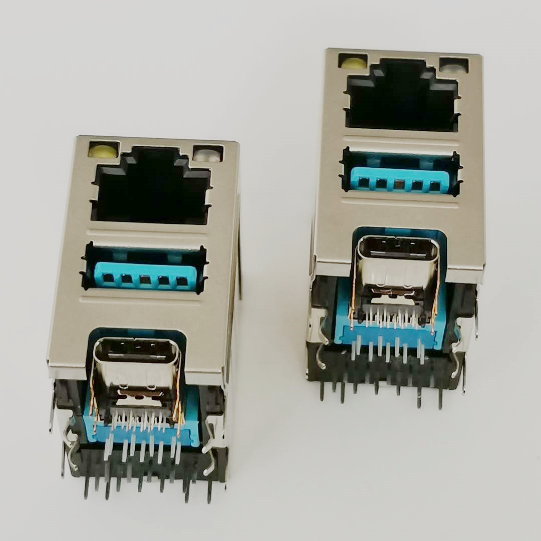 RJ45+USB 3.0+TYPE-C 三合一插座 无滤波  RJ45+USB二合一插座  带LED灯