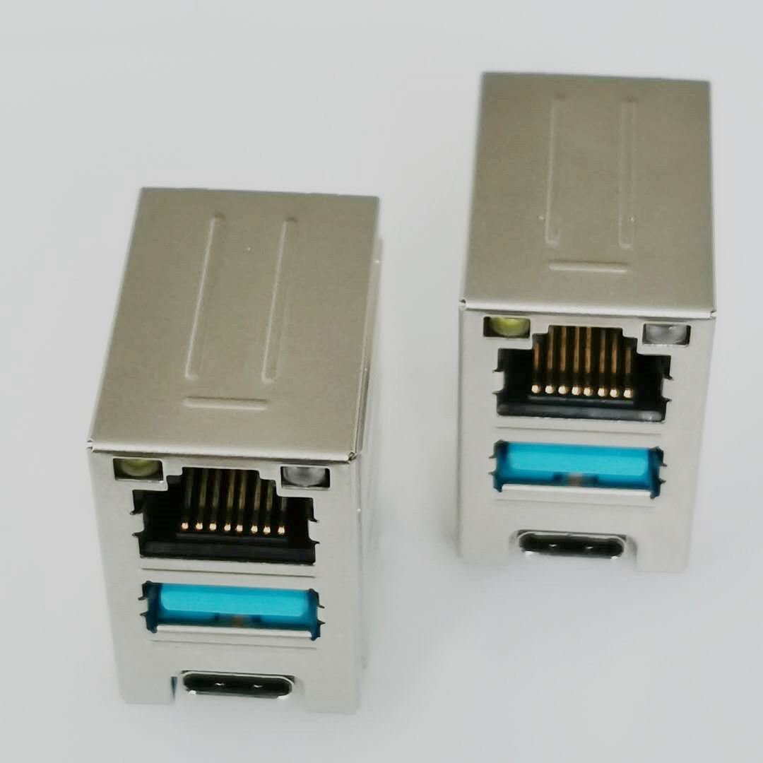 RJ45+USB 3.0+TYPE-C 三合一插座 无滤波  RJ45+USB二合一插座  带LED灯