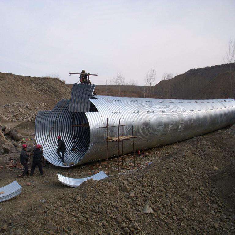 公路隧道涵洞镀锌波纹涵管施工金属波纹涵管排水管