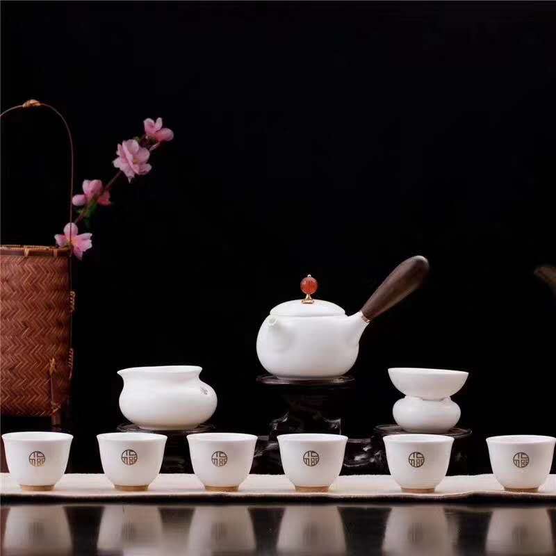 景德镇陶瓷厂家提供茶具礼品印字定制LOGO  中秋礼品茶具批发定制  茶具礼品定制LOGO  福利礼品茶具